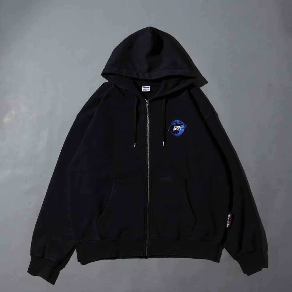 Over Print - MOON CHiLD Zip Hoodie - Charcoal