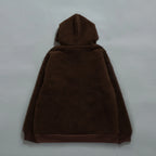Over Print - Satan logo Bonding Boa Hoodie - Brown
