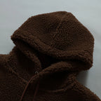 Over Print - Satan logo Bonding Boa Hoodie - Brown