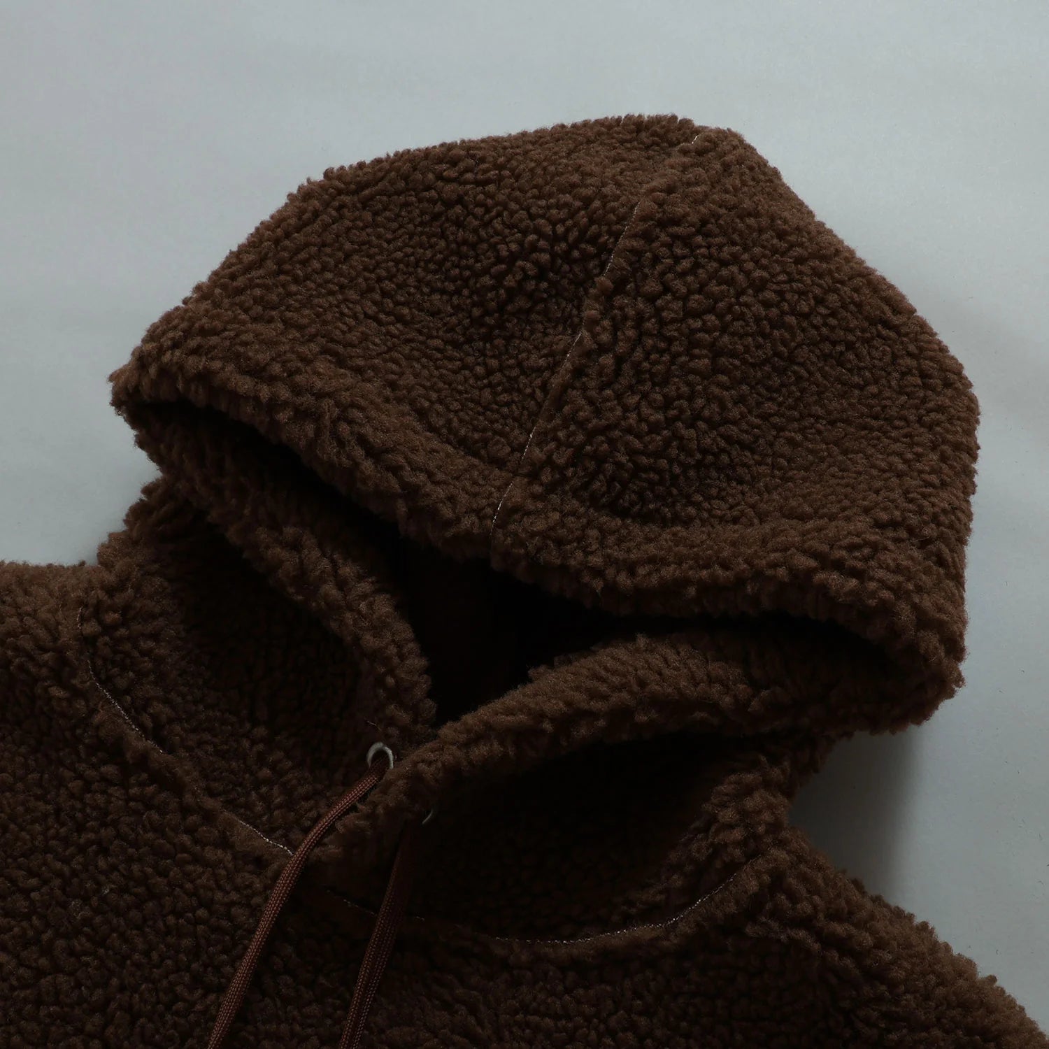 Over Print - Satan logo Bonding Boa Hoodie - Brown