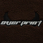 Over Print - Satan logo Bonding Boa Hoodie - Brown