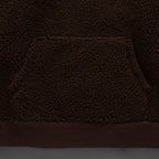 Over Print - Satan logo Bonding Boa Hoodie - Brown