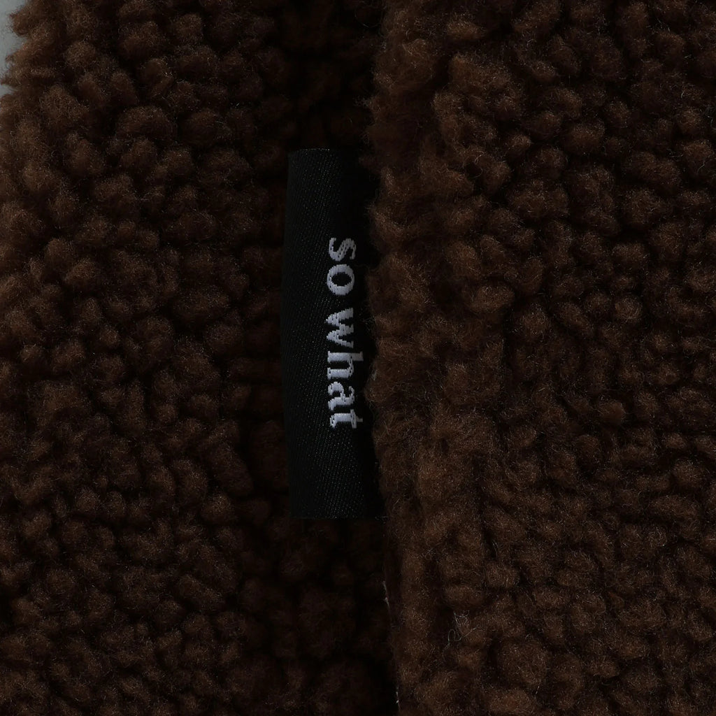 Over Print - Satan logo Bonding Boa Hoodie - Brown