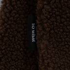 Over Print - Satan logo Bonding Boa Hoodie - Brown