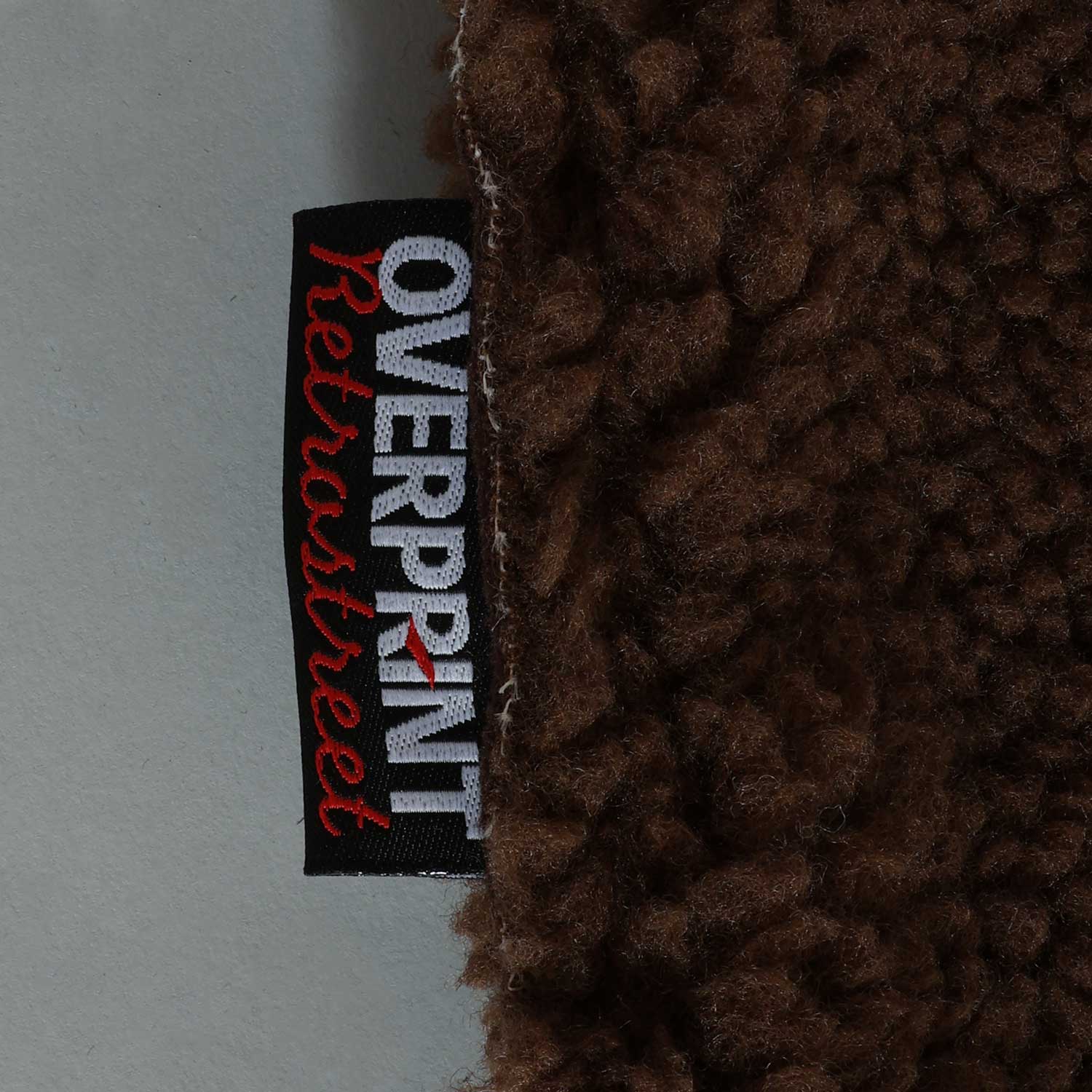 Over Print - Satan logo Bonding Boa Hoodie - Brown