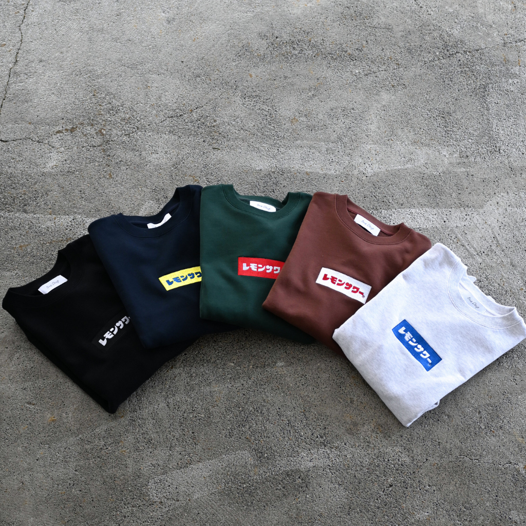 One Drop - Fukuda "Lemon Sour" Box Logo Embroidered Crewneck Sweatshirt - 2 colors