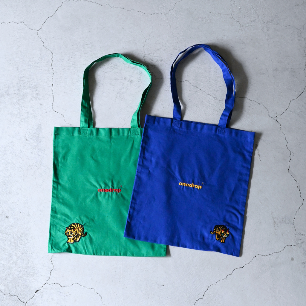 One Drop - Tomowaka "Tiger Cat" Embroidered Tote Bag - 4 Colors