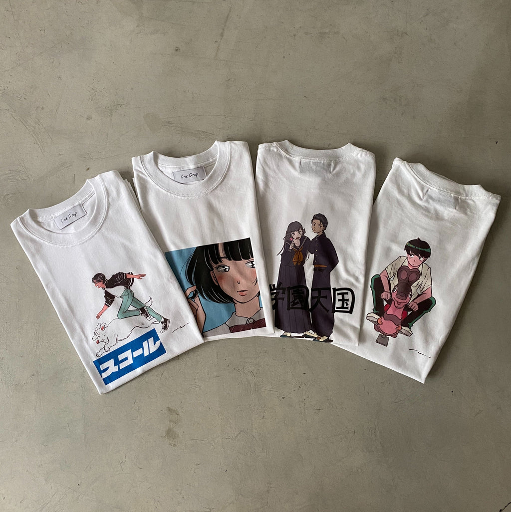 One Drop - Tsukasa Shimada × Fukuda “Now and Young Couple Heaven” T-shirt