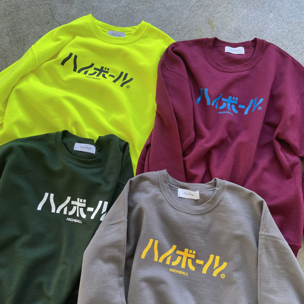 One Drop - Fukuda "Highball" Big Logo Crewneck Sweatshirt  - 4 colors