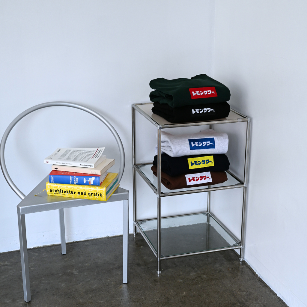 One Drop - Fukuda "Lemon Sour" Box Logo Embroidered Crewneck Sweatshirt - 2 colors