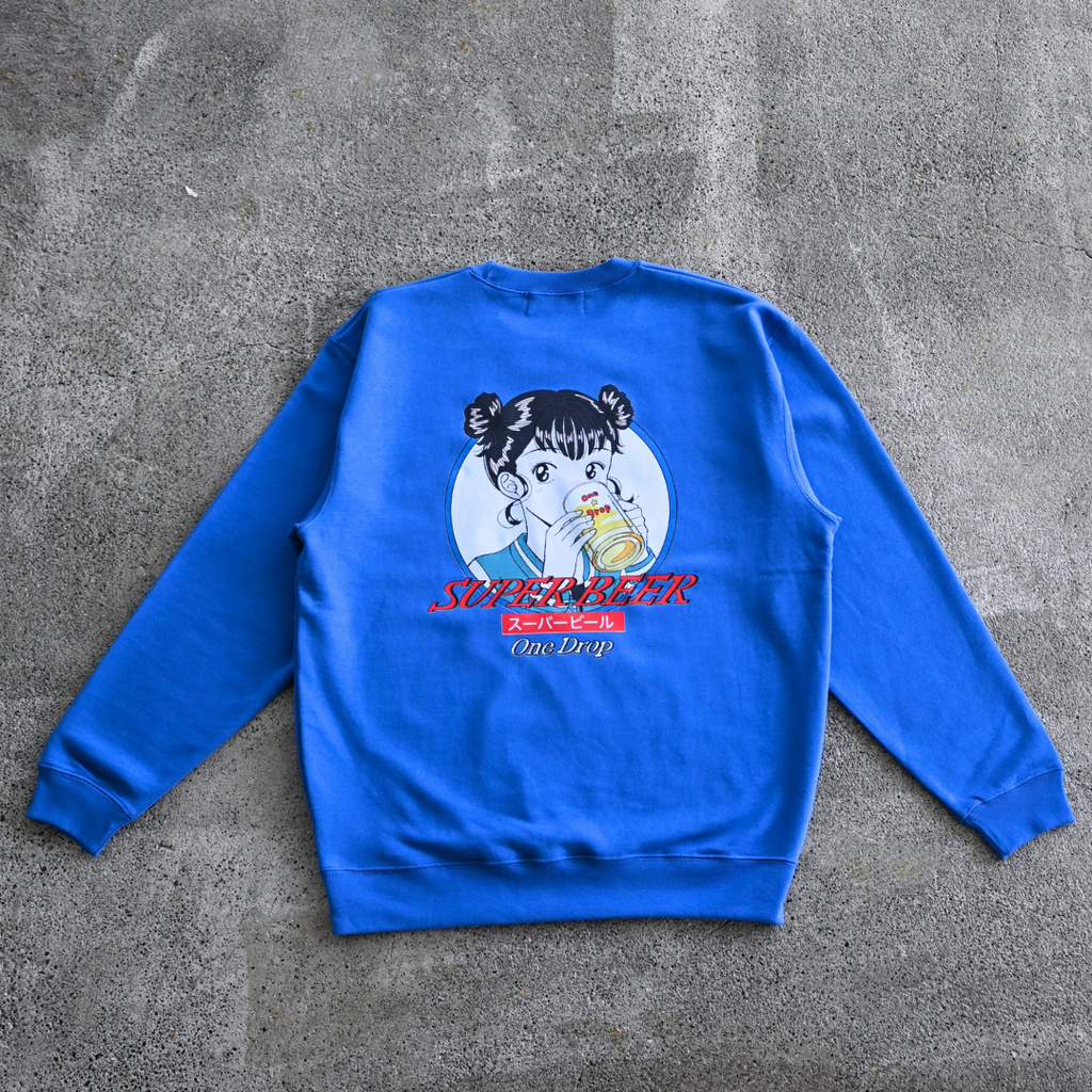 One Drop - Tsukasa Shimada "SUPER BEER" Crewneck Sweatshirt - 2 colors