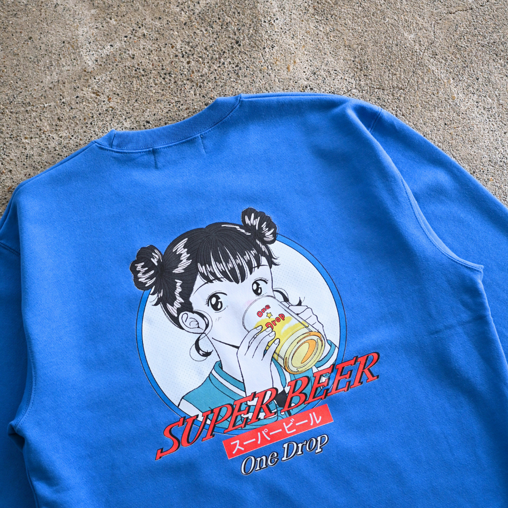 One Drop - Tsukasa Shimada "SUPER BEER" Crewneck Sweatshirt - 2 colors