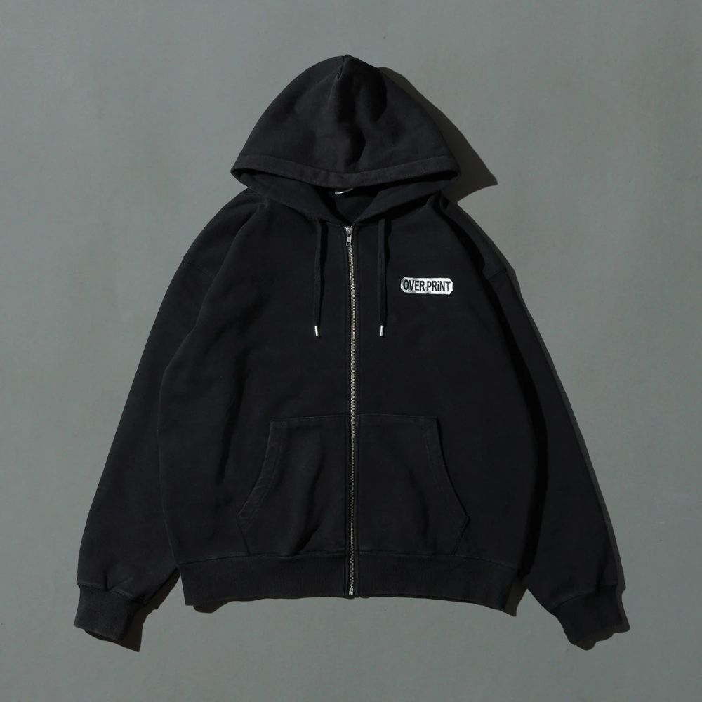 Over Print - EVERYDAY Zip Hoodie - Black