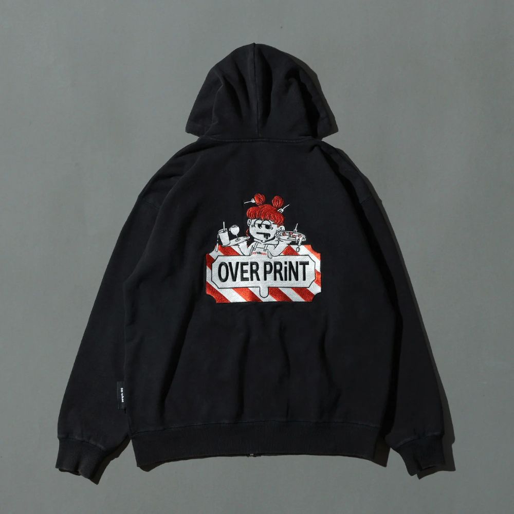 Over Print - EVERYDAY Zip Hoodie - Black