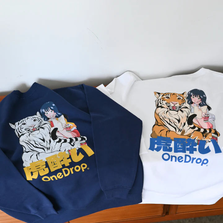 One Drop - chao! "Tiger Drunk" Crewneck Sweatshirt - 2 Colors