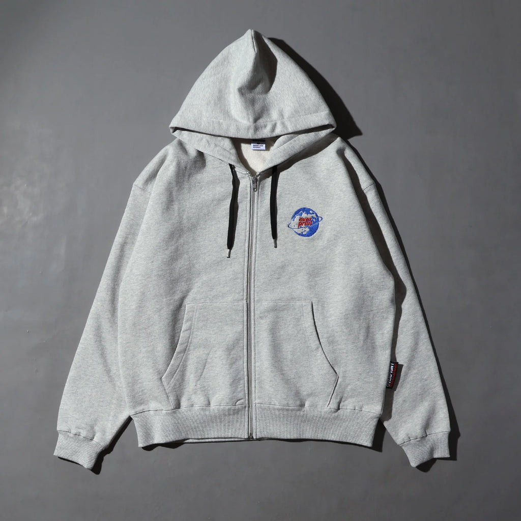 Over Print - MOON CHiLD Zip Hoodie - Ash