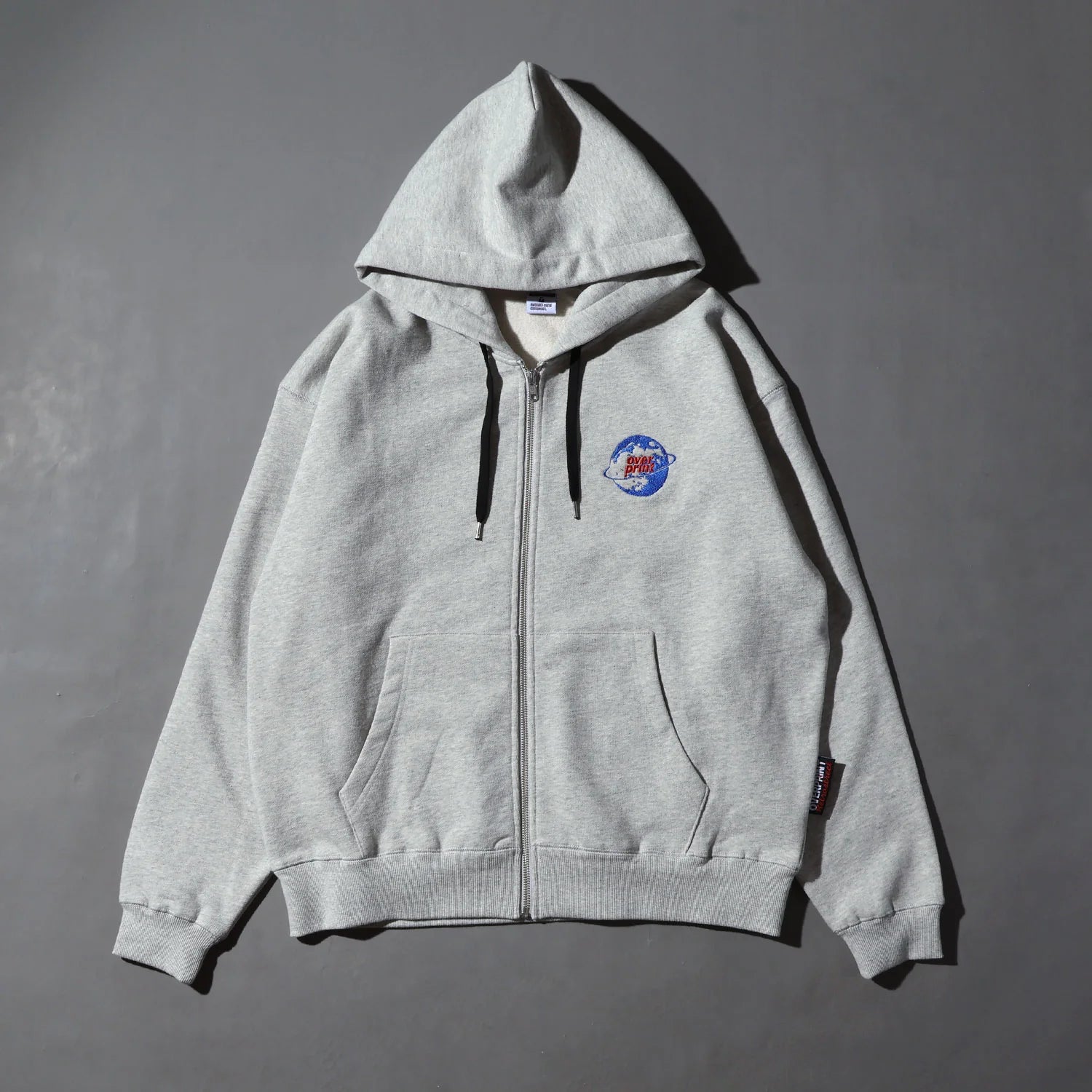 Over Print - MOON CHiLD Zip Hoodie - Ash