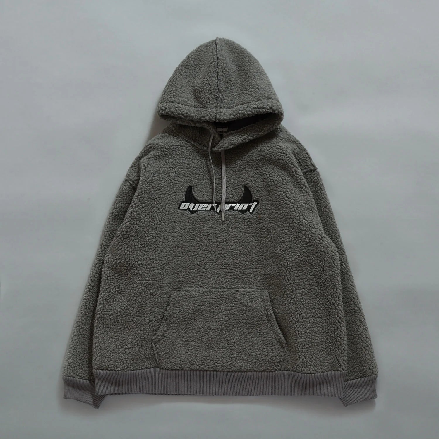 Over Print - Satan logo Bonding Boa Hoodie - Gray