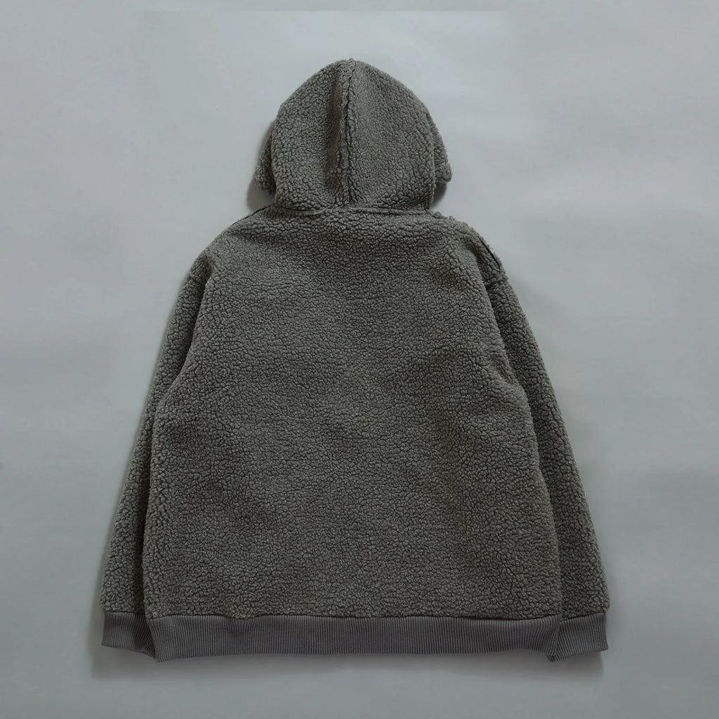 Over Print - Satan logo Bonding Boa Hoodie - Gray