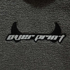 Over Print - Satan logo Bonding Boa Hoodie - Gray