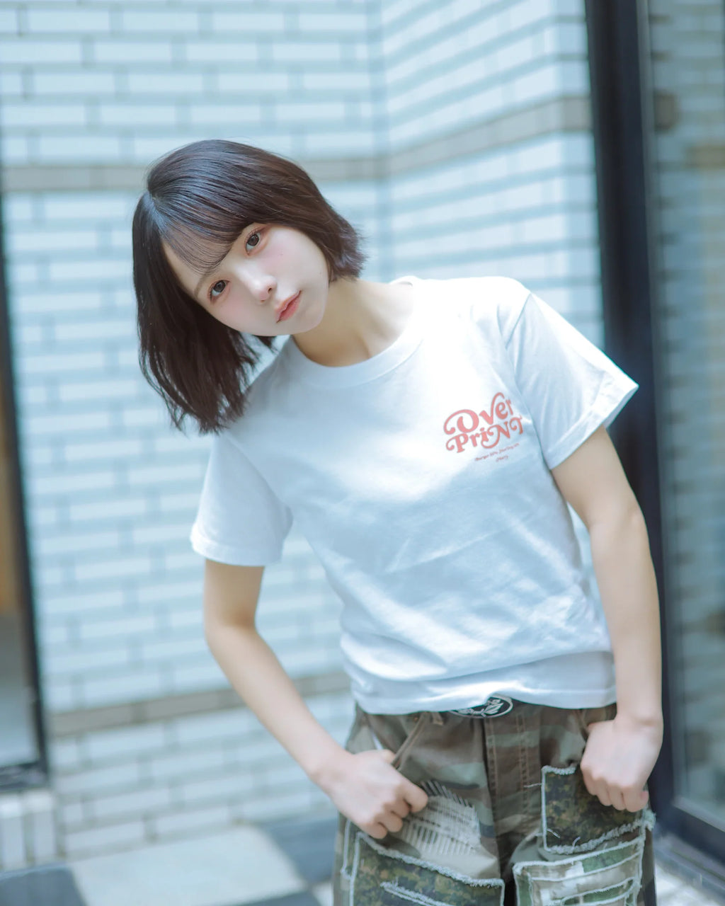 Over Print - MERRY MERRY Ladies mini Tee  - 2 Colors
