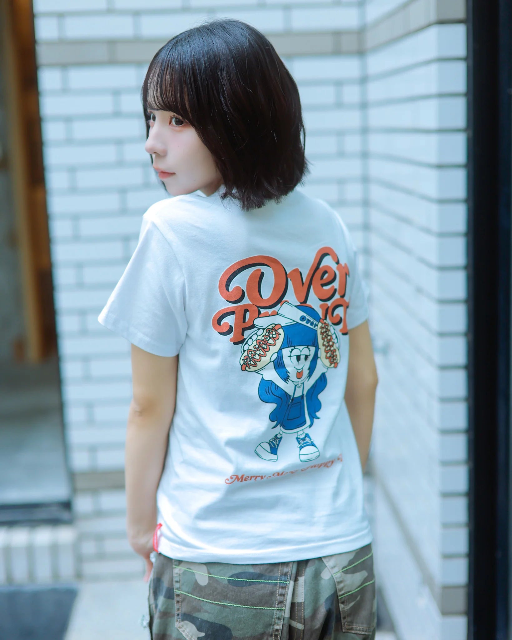 Over Print - MERRY MERRY Ladies mini Tee  - 2 Colors