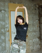 Over Print - MERRY MERRY Ladies mini Tee  - 2 Colors