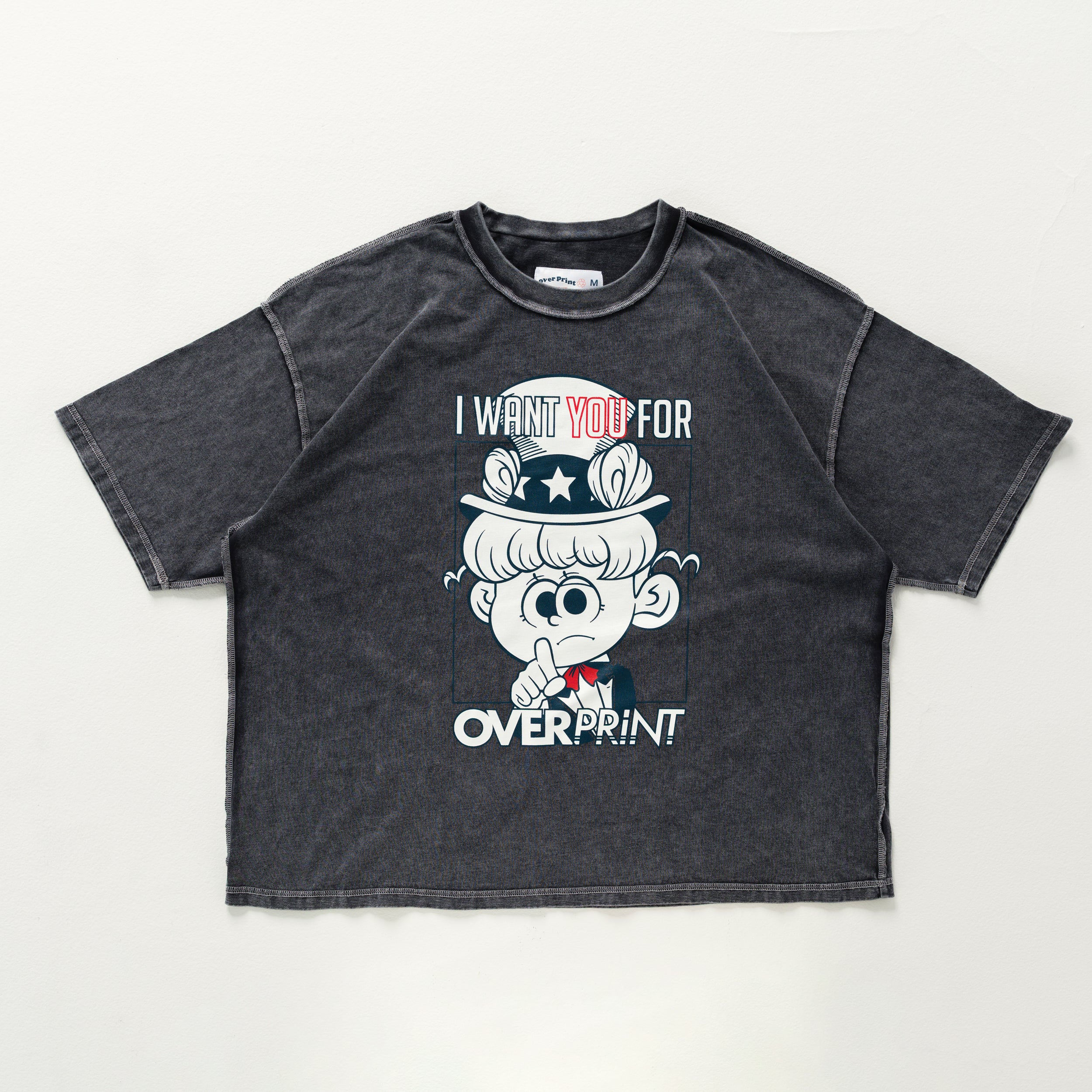 Over Print - Uncle Sam Tee - Charcoal