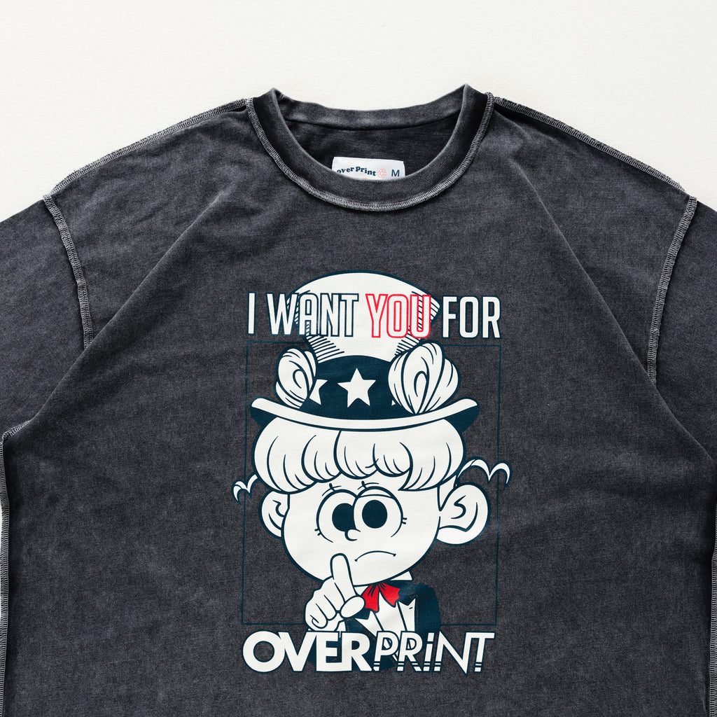 Over Print - Uncle Sam Tee - Charcoal