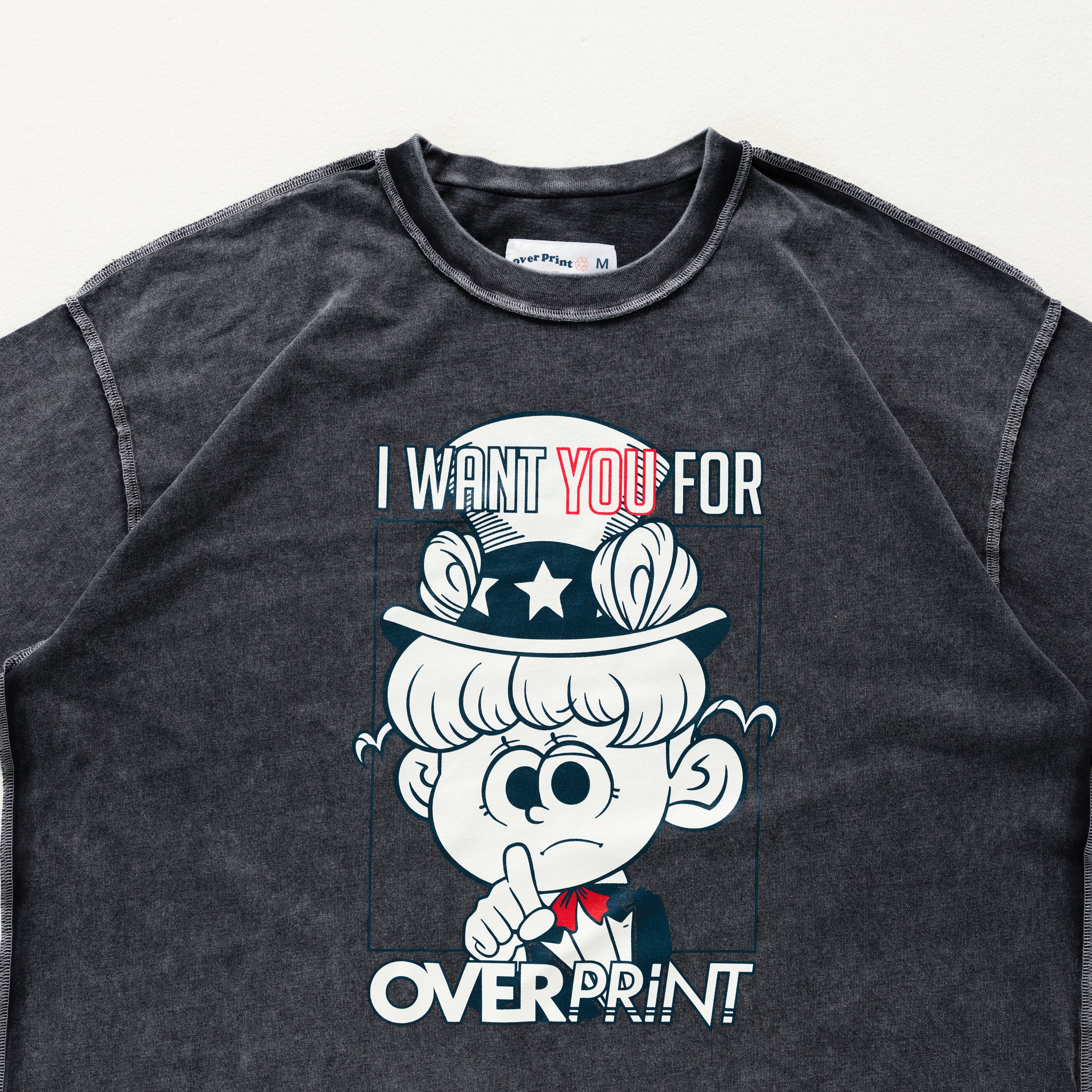 Over Print - Uncle Sam Tee - Charcoal