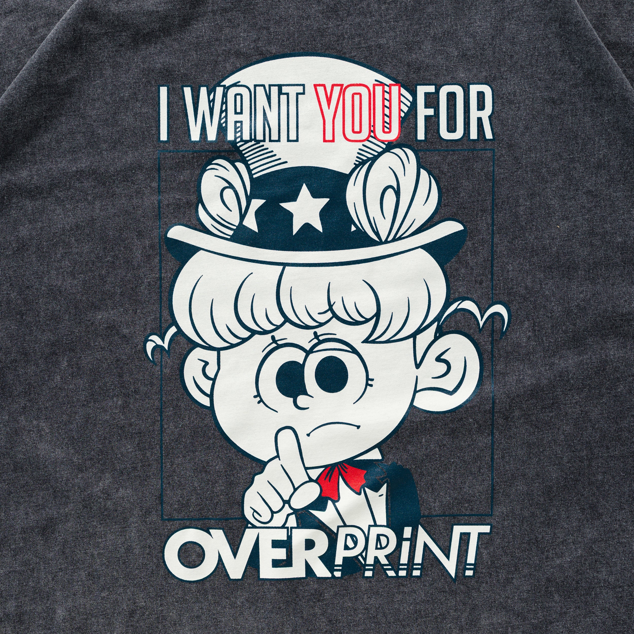 Over Print - Uncle Sam Tee - Charcoal