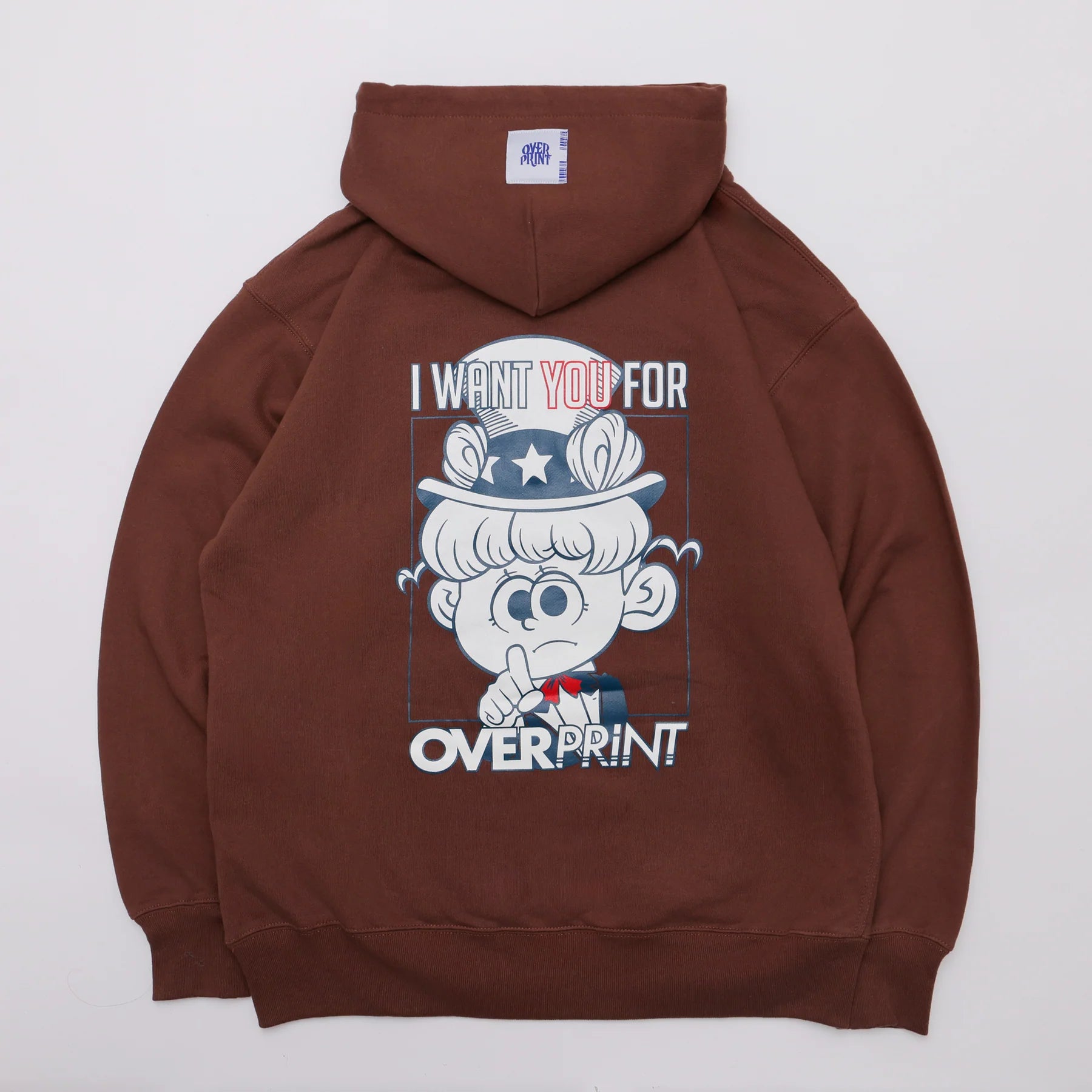 Over Print - Uncle Sam Hoodie - Brown
