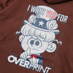 Over Print - Uncle Sam Hoodie - Brown