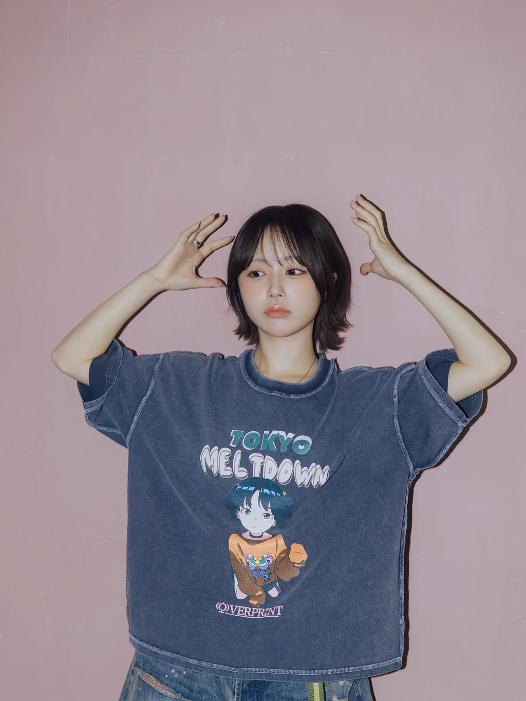 Over Print MELTDOWN pigment Tee 2
