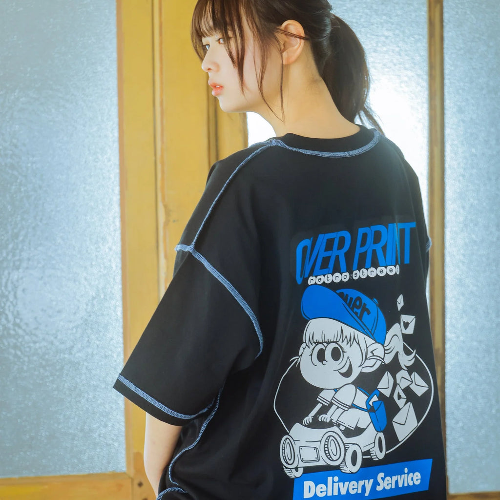 Over Print ZEROZEROHERO Global Delivery Tee