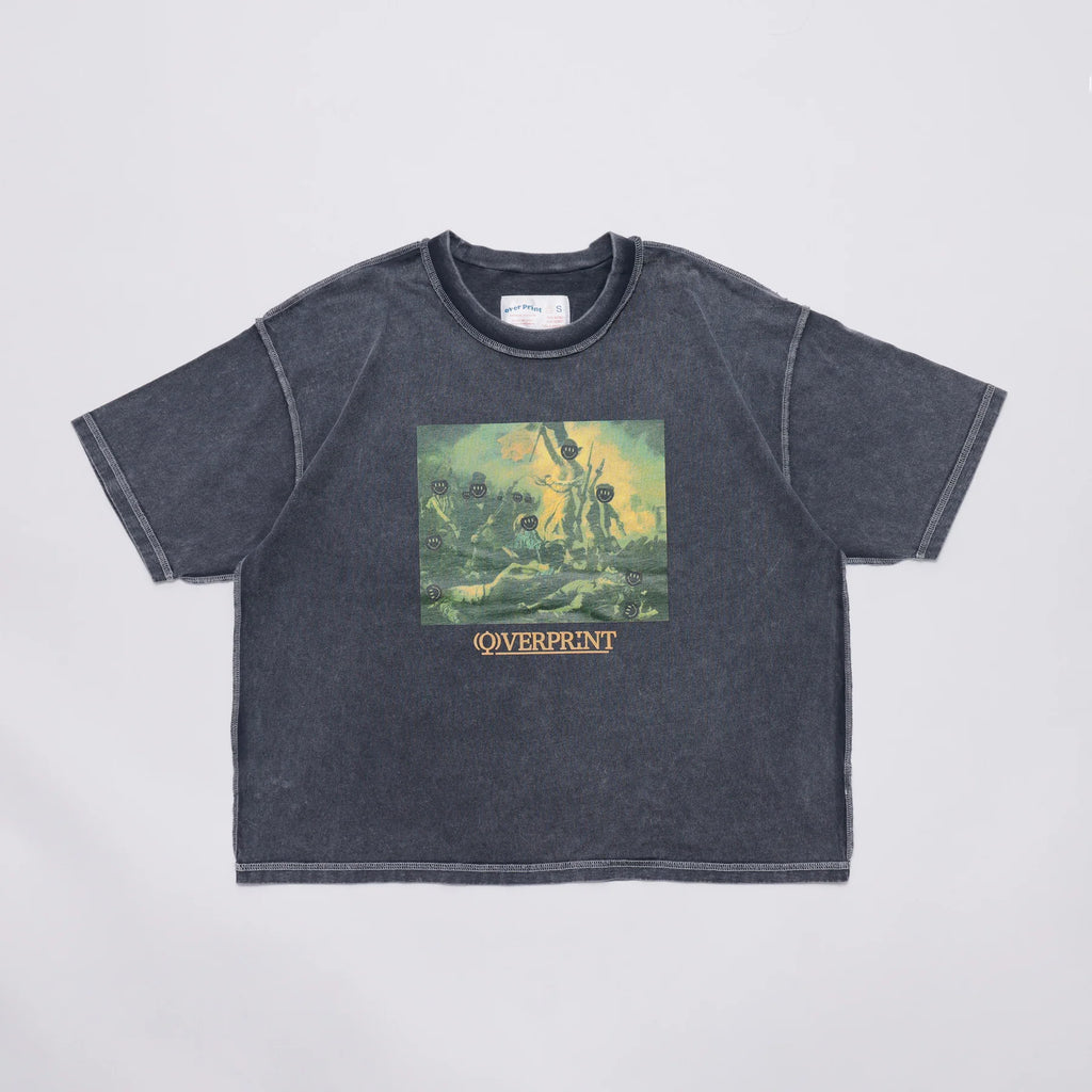Over Print - Revolutionary pigment Tee - Charcoal