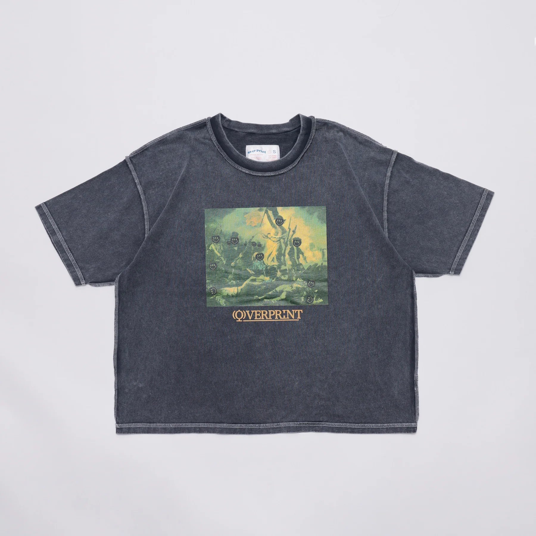 Over Print - Revolutionary pigment Tee - Charcoal