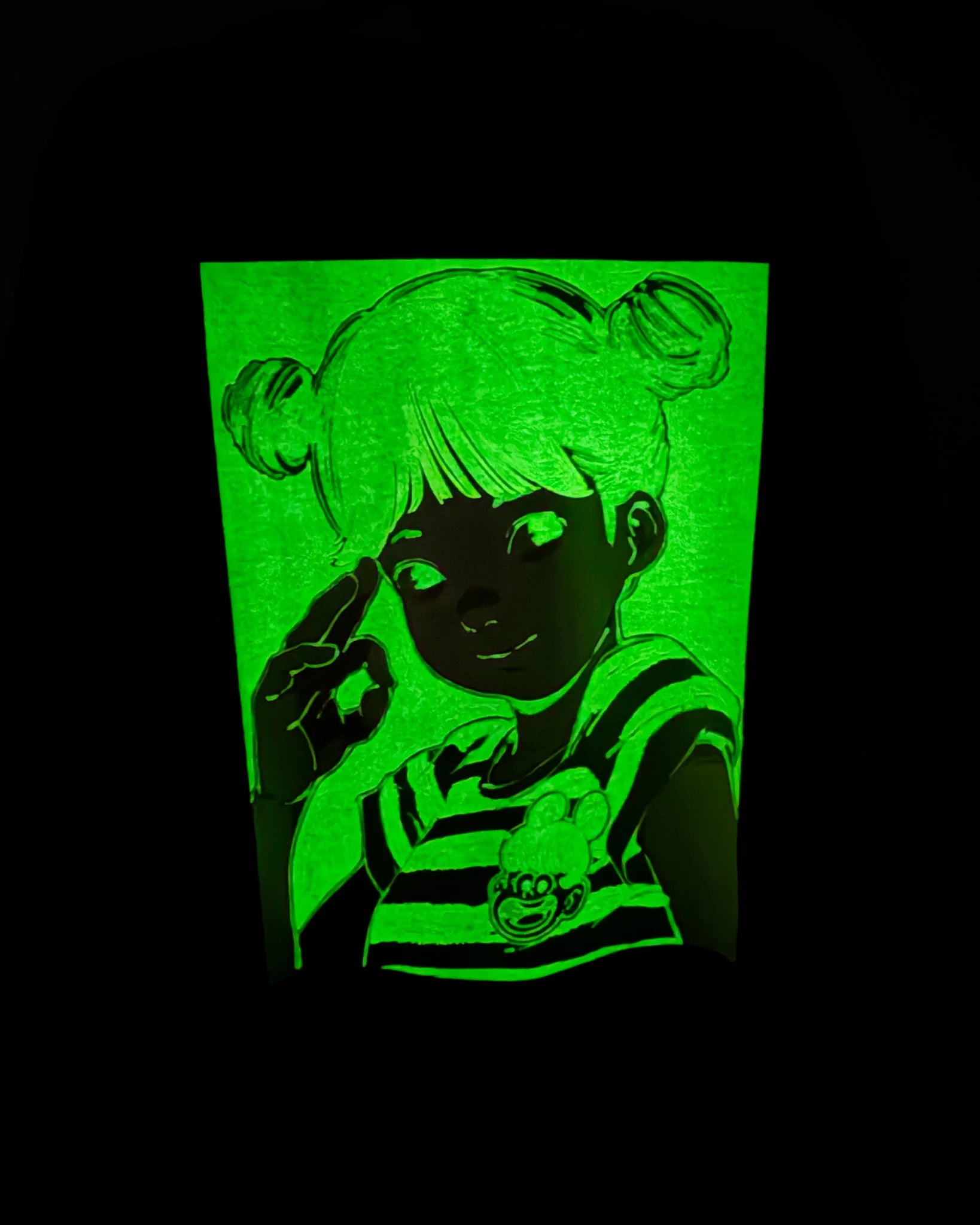 Over Print COTOH POP ART pigment Tee Ver23 GLOW IN THE DARK