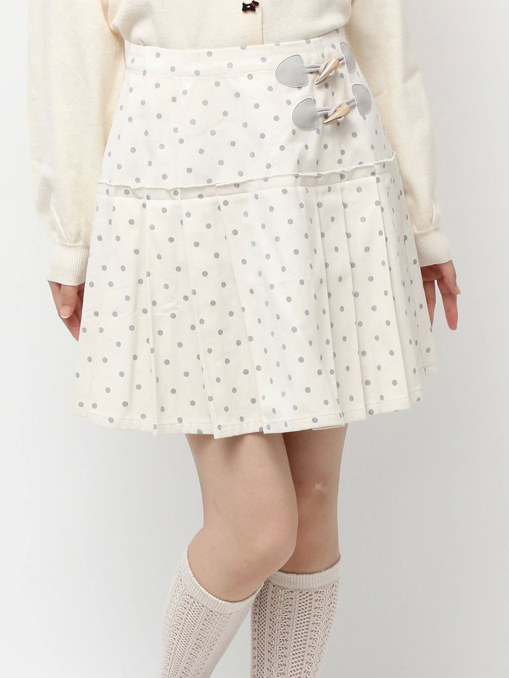 merry jenny｜Lulu Dot Pleated Mini Skirt