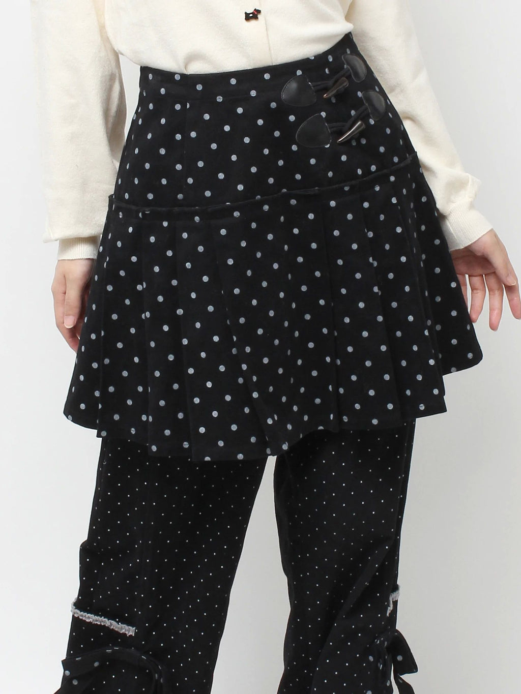 merry jenny｜Lulu Dot Pleated Mini Skirt
