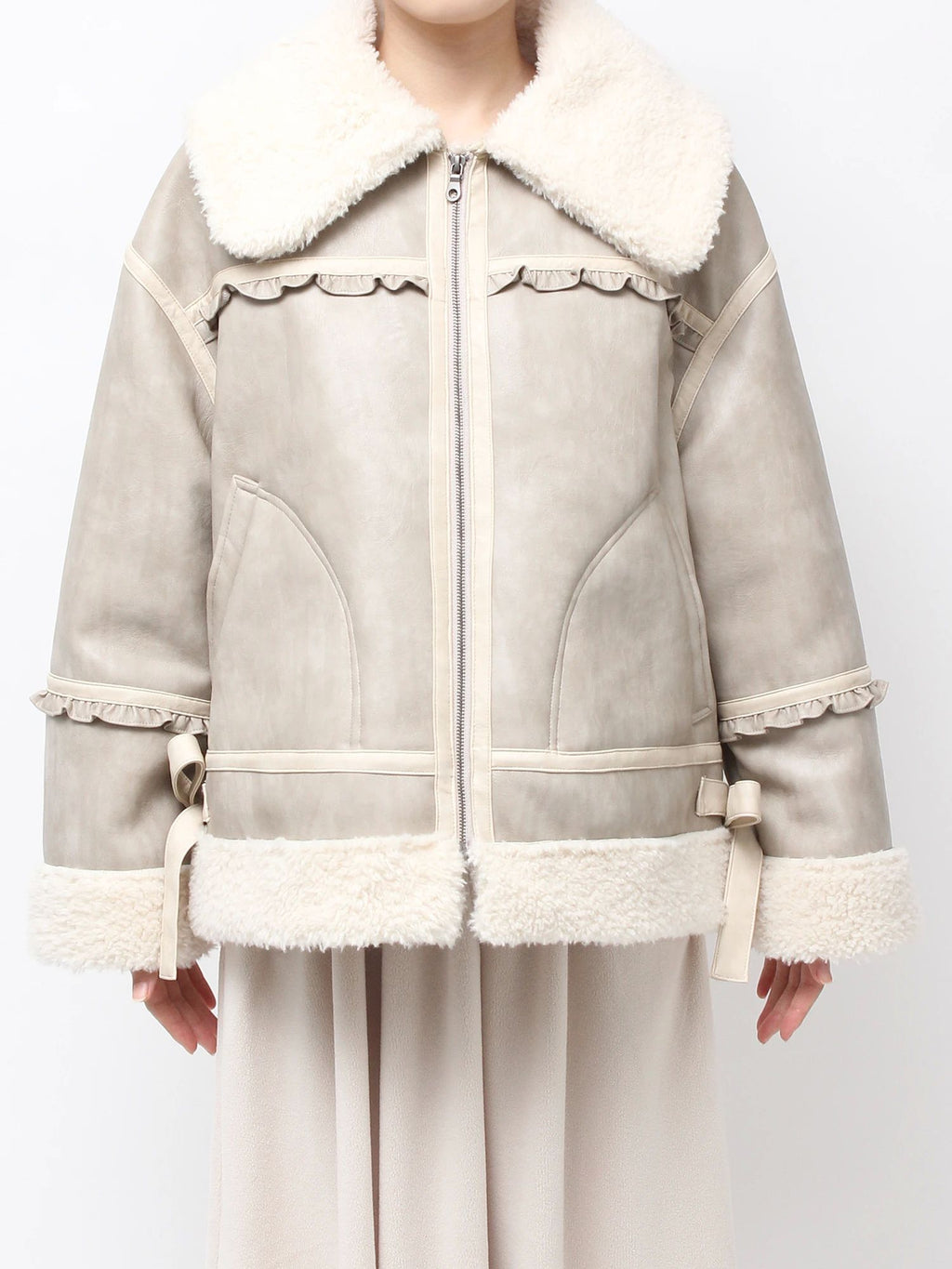 merry jenny｜Cream Boa Mouton Blouson
