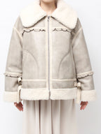 merry jenny｜Cream Boa Mouton Blouson