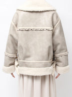 merry jenny｜Cream Boa Mouton Blouson