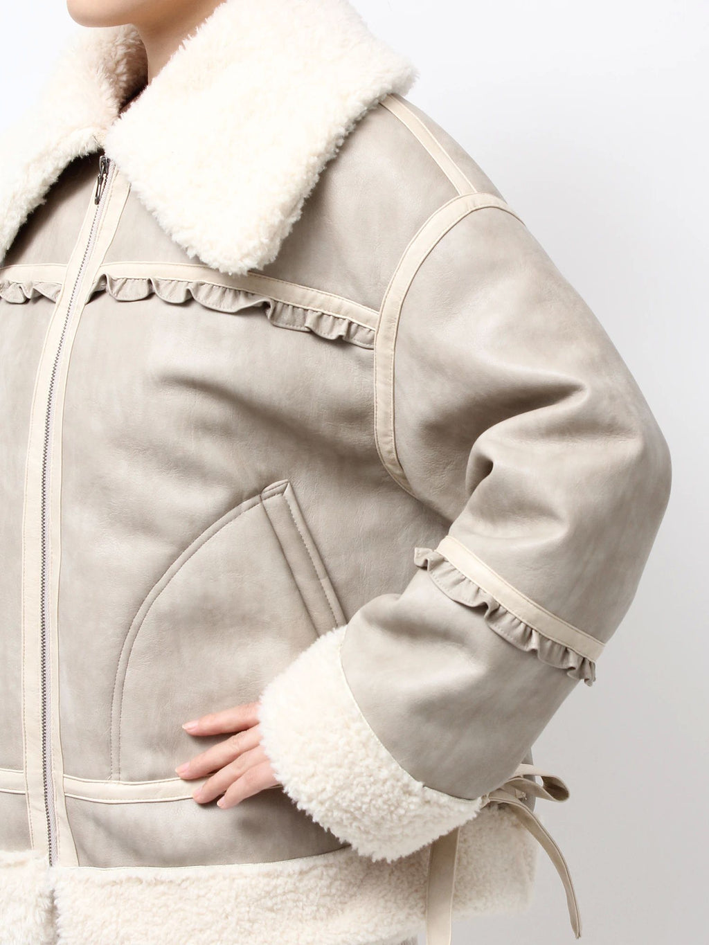 merry jenny｜Cream Boa Mouton Blouson
