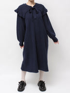 merry jenny｜Cape Ribbon Knit Dress
