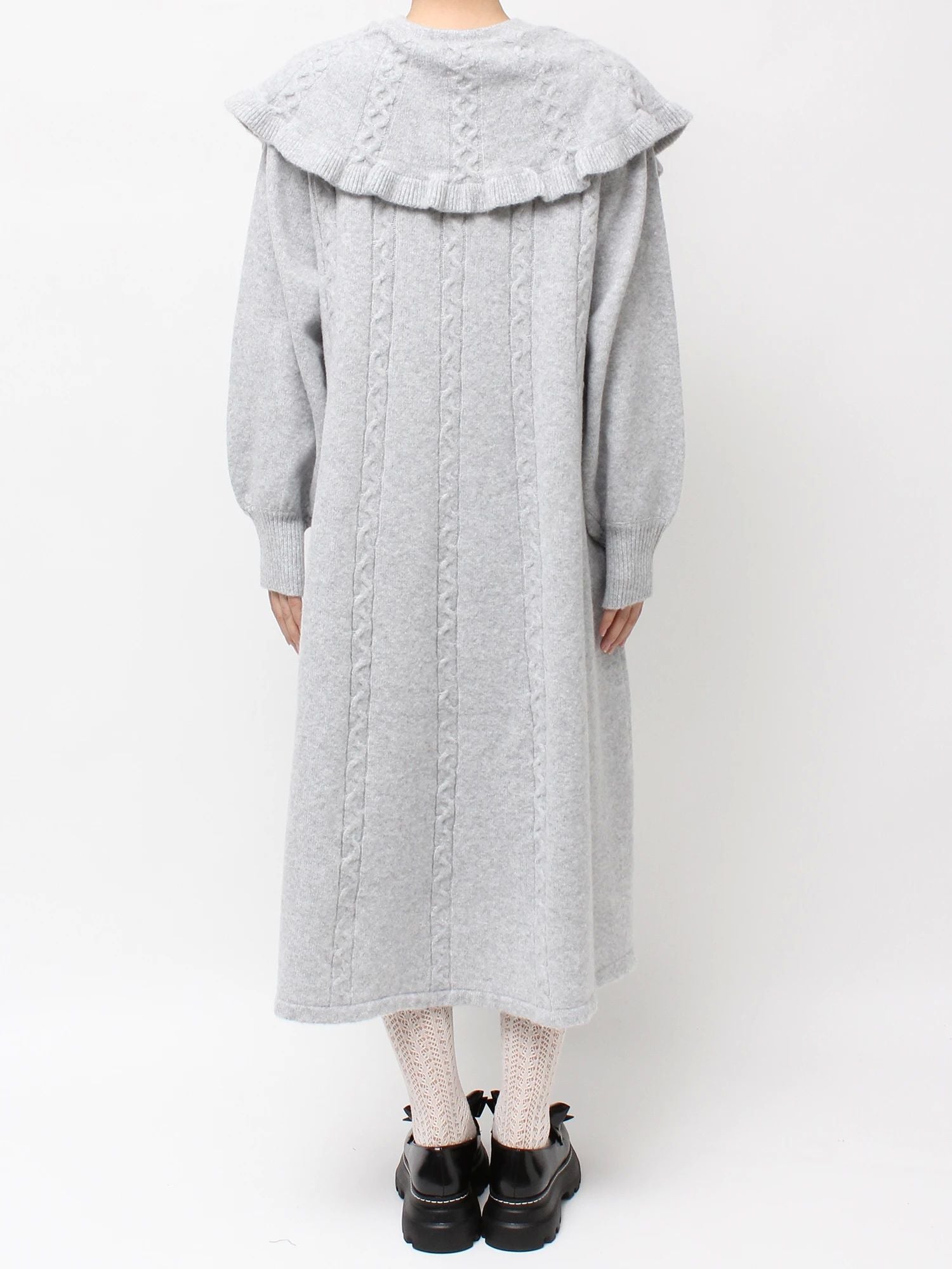 merry jenny｜Cape Ribbon Knit Dress