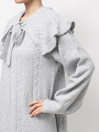 merry jenny｜Cape Ribbon Knit Dress