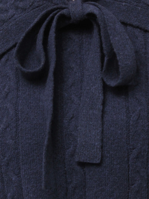 merry jenny｜Cape Ribbon Knit Dress