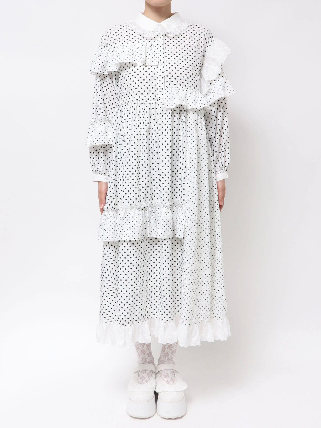 merry jenny｜Frill Dot Decoration Dress