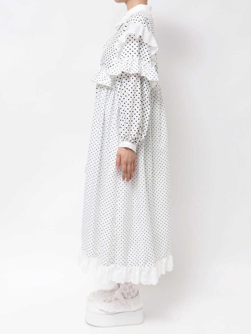 merry jenny｜Frill Dot Decoration Dress